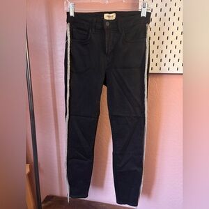 L'AGENCE Black Skinny Jeans with Silver Trim